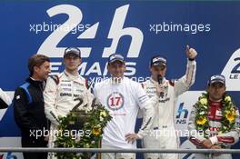 Winner, Nico Hülkenberg, Nick Tandy, Earl Bamber #19 Porsche Team Porsche 919 Hybrid 14.06.2015. Le Mans 24 Hour, Race, Le Mans, France.