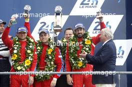 3rd GTE AM, Bill Sweedler, Townsend Bell, Jeff Segal #62 Scuderia Corsa Ferrari 458 GTE 14.06.2015. Le Mans 24 Hour, Race, Le Mans, France.