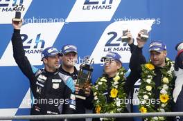 Podium, GTE Am, Patrick Dempsey, Patrick Long, Marco Seefried #77 Dempsey Proton Competition Porsche 911 RSR 14.06.2015. Le Mans 24 Hour, Race, Le Mans, France.