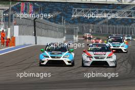 Race2,  Stefano Comini (SUI) SEAT Leon, Target Competition and Mikhail Grachev (RUS) Audi TT, Liqui Moly Team Engstler 19-21.06.2015. TCR International Series, Rd 7, Sochi, Russia.