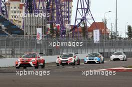 race1 Sergey Afanasyev (RUS) SEAT Leon, Team Craft-Bamboo LUKOIL and Gianni Morbidelli (ITA) Honda Civic TCR, West Coast Racing 19-21.06.2015. TCR International Series, Rd 7, Sochi, Russia.