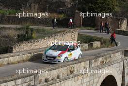 Fabio Andolfi (ITA) Simone Scattolin (ITA), Peugeot 208 R2 22-25.10.2015. World Rally Championship, Rd 12,  Rally de Espana, Catalunya-Costa Daurada, Salou, Spain.