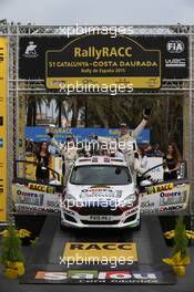 Marius AAsen (NOR) Veronica Egean (NOR), Ford Fiesta R2 Dmack Trophy Champions 22-25.10.2015. World Rally Championship, Rd 12,  Rally de Espana, Catalunya-Costa Daurada, Salou, Spain.