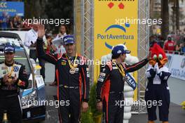 Podio, Dani Sordo (ESP) Marc Marti (ES), Hyundai I20 WRC, Hyundai Motorsport 22-25.10.2015. World Rally Championship, Rd 12,  Rally de Espana, Catalunya-Costa Daurada, Salou, Spain.