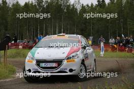 02.08.2015 - Damiano De Tommaso, Massimiliano Bosi, Peugeot 208 R2, ACI Team Italia 30.07-02.08.2015 FIA World Rally Championship 2015, Rd 8, Rally Finland, Jyvaskyla, Finland