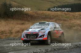 Hayden Paddon, John Kennard (Hyundai i20 WRC, #20 Hyundai Motorsport N) 12-15.11.2015. World Rally Championship, Rd 13, Wales Rally GB, Deeside, Flintshire, Wales.