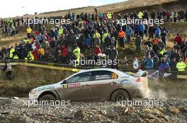 Massimilliano Rendina, Marlo Pizzuti (Mitsubishi Lancer Evo X, #33) 12-15.11.2015. World Rally Championship, Rd 13, Wales Rally GB, Deeside, Flintshire, Wales.
