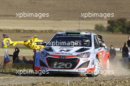 Hayden Paddon, John Kennard (Hyundai i20 WRC, #20 Hyundai Motorsport N) 20-23.08.2015. World Rally Championship, Rd 9, Rallye Deutschland, Trier, Germany.