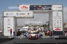 Podio, WRC3 winners, Teemu Sunninen (FIN) Mikko Markkula (FIN), Citroen DS3 R3 10-14.06.2015 FIA World Rally Championship 2015, Rd 6, Rally Italia, Sardegna, Italy