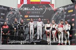 02.10.2016 - Race, 1st position Enzo Ide  - Robin Frijns Audi R8 LMS, Belgian Audi Club Team WRT 01-02.10.2016 Blancpain Sprint Series, Round 5, Circuit de Cataluna, Barcelona, Spain