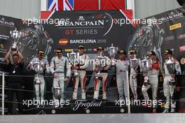 02.10.2016 - Race 2, Tristan Vautier-Felix Rosenqvist, 2nd Maxime Soulet- Andy Soucek, 3rd Enzo Ide-Robin Frijns 01-02.10.2016 Blancpain Sprint Series, Round 5, Circuit de Cataluna, Barcelona, Spain