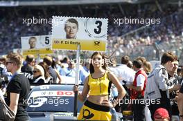 Grid girl of Paul Di Resta (GBR) Mercedes-AMG Team HWA, Mercedes-AMG C63 DTM. 07.05.2016, DTM Round 1, Hockenheimring, Germany, Race 1, Saturday.