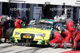 Pit stop Mike Rockenfeller (GER) Audi Sport Team Phoenix, Audi RS 5 DTM. 22.05.2016, DTM Round 2, Spielberg, Austria, Race 2, Sunday.