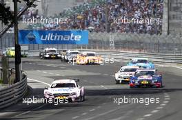Christian Vietoris (GER) Mercedes-AMG Team Mücke, Mercedes-AMG C63 DTM and Mattias Ekström (SWE) Audi Sport Team Abt Sportsline, Audi A5 DTM. 25.06.2016, DTM Round 3, Norisring, Germany, Race 1, Saturday.
