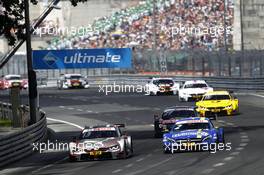 António Félix da Costa (POR) BMW Team Schnitzer, BMW M4 DTM; Gary Paffett (GBR) Mercedes-AMG Team ART, Mercedes-AMG C63 DTM. 25.06.2016, DTM Round 3, Norisring, Germany, Race 1, Saturday.