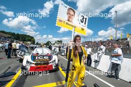 grid girl, Tom Blomqvist (GBR) BMW Team RBM, BMW M4 DTM,  25.06.2016, DTM Round 4, Norisring, Germany, Saturday.