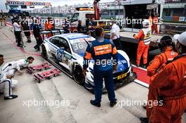 The car of Maxime Martin (BEL) BMW Team RBM, BMW M4 DTM after the crash. 21.08.2016, DTM Round 6, Moscow Raceway, Russia, Sunday.