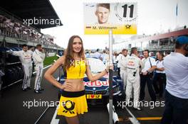 Grid girl of Marco Wittmann (GER) BMW Team RMG, BMW M4 DTM. 21.08.2016, DTM Round 6, Moscow Raceway, Russia, Sunday.