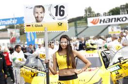 Grid girl of Timo Glock (GER) BMW Team RMG, BMW M4 DTM.  25.09.2016, DTM Round 8, Hungaroring, Hungary, Sunday, Race.