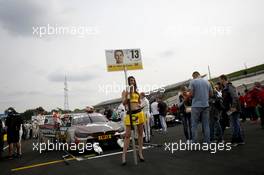 Grid girl of António Félix da Costa (POR) BMW Team Schnitzer, BMW M4 DTM. 25.09.2016, DTM Round 8, Hungaroring, Hungary, Sunday, Race.