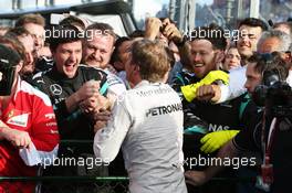 Race winner Nico Rosberg (GER) Mercedes AMG F1 celebrates in parc ferme. 20.03.2016. Formula 1 World Championship, Rd 1, Australian Grand Prix, Albert Park, Melbourne, Australia, Race Day.