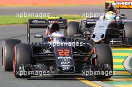 Jenson Button (GBR) McLaren MP4-31. 20.03.2016. Formula 1 World Championship, Rd 1, Australian Grand Prix, Albert Park, Melbourne, Australia, Race Day.