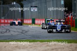 Marcus Ericsson (SWE) Sauber C35 leads team mate Felipe Nasr (BRA) Sauber C35. 20.03.2016. Formula 1 World Championship, Rd 1, Australian Grand Prix, Albert Park, Melbourne, Australia, Race Day.