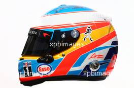 The helmet of Fernando Alonso (ESP) McLaren. 17.03.2016. Formula 1 World Championship, Rd 1, Australian Grand Prix, Albert Park, Melbourne, Australia, Preparation Day.