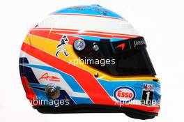 The helmet of Fernando Alonso (ESP) McLaren. 17.03.2016. Formula 1 World Championship, Rd 1, Australian Grand Prix, Albert Park, Melbourne, Australia, Preparation Day.