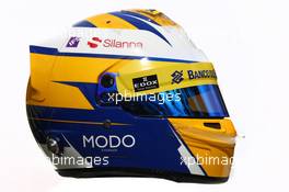 The helmet of Marcus Ericsson (SWE) Sauber F1 Team. 17.03.2016. Formula 1 World Championship, Rd 1, Australian Grand Prix, Albert Park, Melbourne, Australia, Preparation Day.