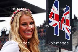 Grid girl for Jenson Button (GBR) McLaren. 03.07.2016. Formula 1 World Championship, Rd 9, Austrian Grand Prix, Spielberg, Austria, Race Day.