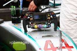 Lewis Hamilton (GBR) Mercedes AMG F1 W07 Hybrid - steering wheel. 03.07.2016. Formula 1 World Championship, Rd 9, Austrian Grand Prix, Spielberg, Austria, Race Day.