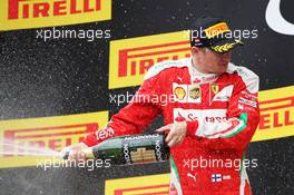 Kimi Raikkonen (FIN) Ferrari celebrates his third position on the podium. 03.07.2016. Formula 1 World Championship, Rd 9, Austrian Grand Prix, Spielberg, Austria, Race Day.