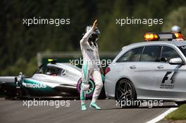 Nico Rosberg (GER) Mercedes AMG F1 W07 Hybrid after he crashed in the third practice session. 02.07.2016. Formula 1 World Championship, Rd 9, Austrian Grand Prix, Spielberg, Austria, Qualifying Day.