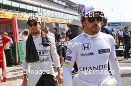 Fernando Alonso (ESP) McLaren on the grid. 28.08.2016. Formula 1 World Championship, Rd 13, Belgian Grand Prix, Spa Francorchamps, Belgium, Race Day.