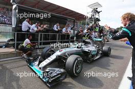 Race winner Nico Rosberg (GER) Mercedes AMG F1 W07 Hybrid celebrates in parc ferme. 28.08.2016. Formula 1 World Championship, Rd 13, Belgian Grand Prix, Spa Francorchamps, Belgium, Race Day.