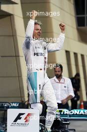 Race winner Nico Rosberg (GER) Mercedes AMG F1 W07 Hybrid celebrates in parc ferme. 03.04.2016. Formula 1 World Championship, Rd 2, Bahrain Grand Prix, Sakhir, Bahrain, Race Day.