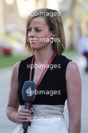 Susie Wolff (GBR) Channel 4 Expert Analyst. 02.04.2016. Formula 1 World Championship, Rd 2, Bahrain Grand Prix, Sakhir, Bahrain, Qualifying Day.