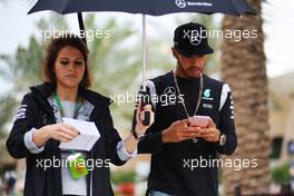 Lewis Hamilton (GBR) Mercedes AMG F1. 31.03.2016. Formula 1 World Championship, Rd 2, Bahrain Grand Prix, Sakhir, Bahrain, Preparation Day.