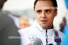 Felipe Massa (BRA) Williams with the media. 31.03.2016. Formula 1 World Championship, Rd 2, Bahrain Grand Prix, Sakhir, Bahrain, Preparation Day.