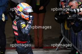 Max Verstappen (NLD) Red Bull Racing celebrates his third position in parc ferme. 13.11.2016. Formula 1 World Championship, Rd 20, Brazilian Grand Prix, Sao Paulo, Brazil, Race Day.