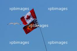 Canadian and Ferrari flags. 10.06.2016. Formula 1 World Championship, Rd 7, Canadian Grand Prix, Montreal, Canada, Practice Day.