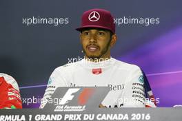 Lewis Hamilton (GBR) Mercedes AMG F1 in the FIA Press Conference. 12.06.2016. Formula 1 World Championship, Rd 7, Canadian Grand Prix, Montreal, Canada, Race Day.