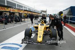 Renault Sport F1 Team RS16 pushed down the pit lane. 09.06.2016. Formula 1 World Championship, Rd 7, Canadian Grand Prix, Montreal, Canada, Preparation Day.