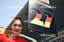 Grid girl. 17.04.2016. Formula 1 World Championship, Rd 3, Chinese Grand Prix, Shanghai, China, Race Day.