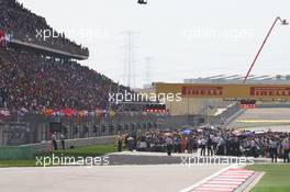 The grid before the start of the race. 17.04.2016. Formula 1 World Championship, Rd 3, Chinese Grand Prix, Shanghai, China, Race Day.
