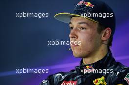 Daniil Kvyat (RUS) Red Bull Racing in the FIA Press Conference. 17.04.2016. Formula 1 World Championship, Rd 3, Chinese Grand Prix, Shanghai, China, Race Day.