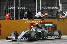 Race winner Nico Rosberg (GER) Mercedes AMG F1 W07 Hybrid celebrates at the end of the race. 17.04.2016. Formula 1 World Championship, Rd 3, Chinese Grand Prix, Shanghai, China, Race Day.