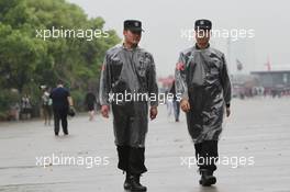 Security in the paddock. 16.04.2016. Formula 1 World Championship, Rd 3, Chinese Grand Prix, Shanghai, China, Qualifying Day.