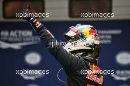 Daniel Ricciardo (AUS) Red Bull Racing celebrates his second position in qualifying parc ferme. 16.04.2016. Formula 1 World Championship, Rd 3, Chinese Grand Prix, Shanghai, China, Qualifying Day.